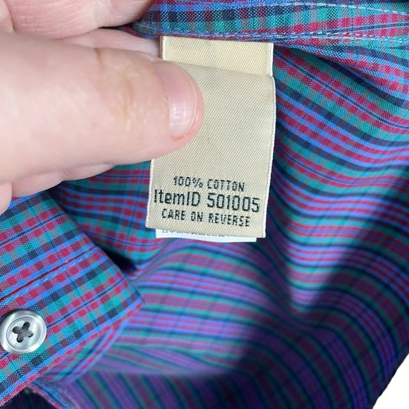 L.L. Bean Women’s Wrinkle Free Plaid Button Down in Red/Purple Multi Size M - Picture 4 of 8